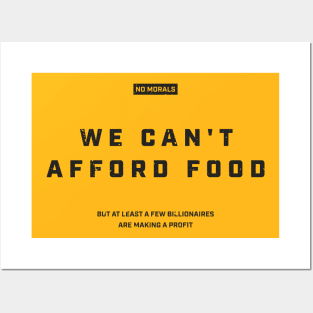 We can't afford food Satirical Canada Yellow Posters and Art